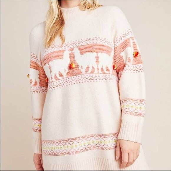 Pink Patterned Women's Sweater - Picture 2 of 7